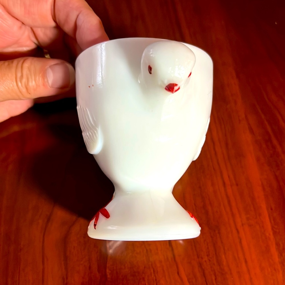 Vintage Figural Egg Cup Milk White